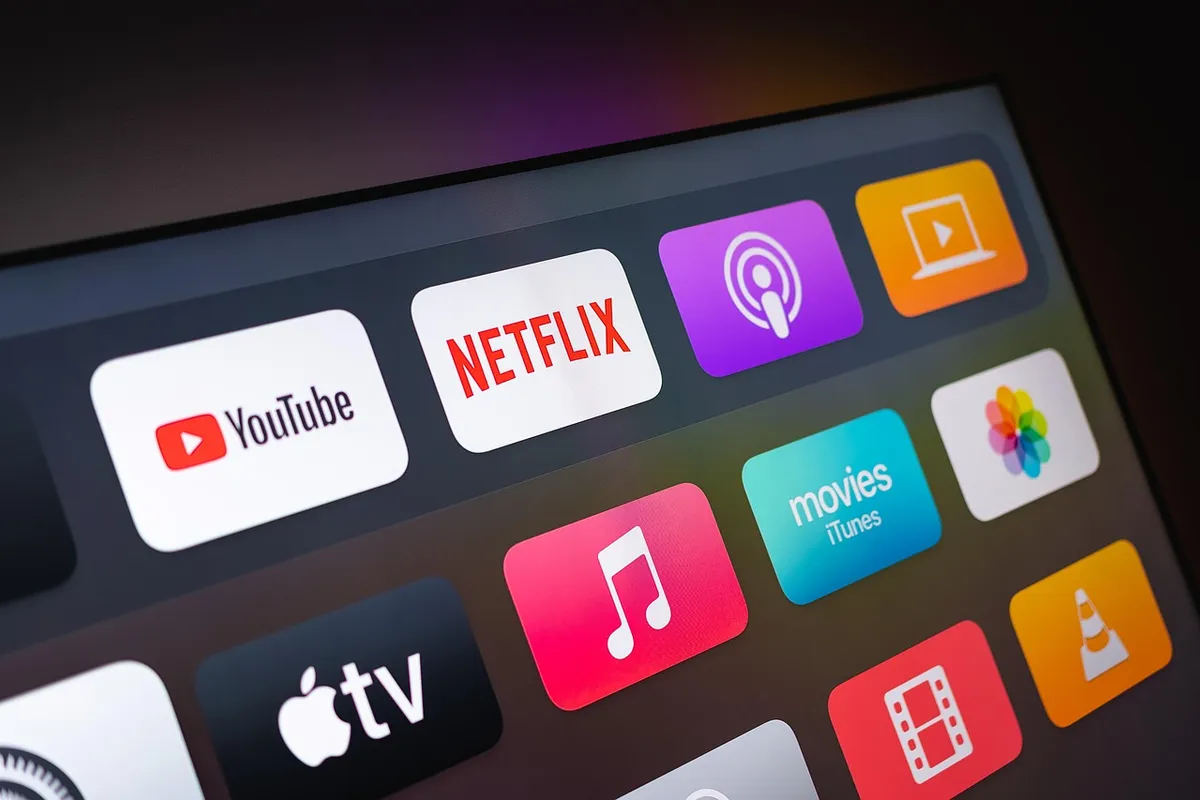 Streamingappar på en tv-skärm